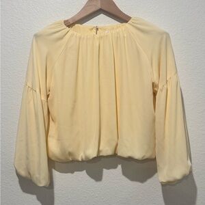 GB girls Creamy Yellow Blouson Sleeve Top Coastal Cowgirl Boho Flowy